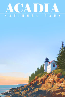 Acadia.Lighthouse davidowensillustration
